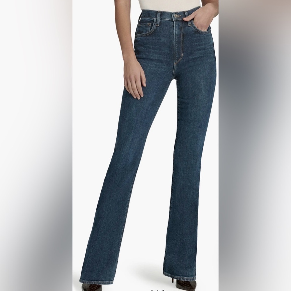 Favorite Daughter The Valentina Super High Rise Mini Bootcut Jeans Woodside 32